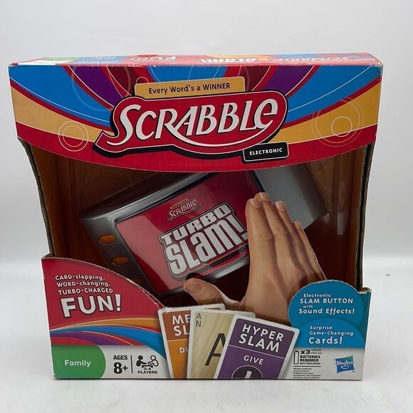 Electronic Scrabble Turbo Slam Game Hasbro New - Picture 1 of 4